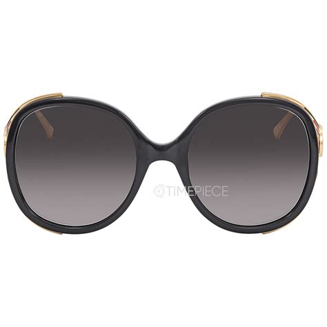 Gucci Grey Gradient Oval Sunglasses GG0226S 001 56